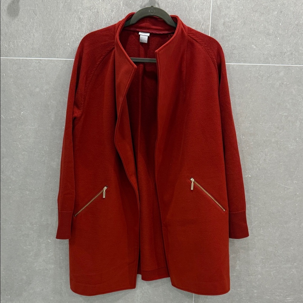 Chico's Vibrant Red Knit Cardigan